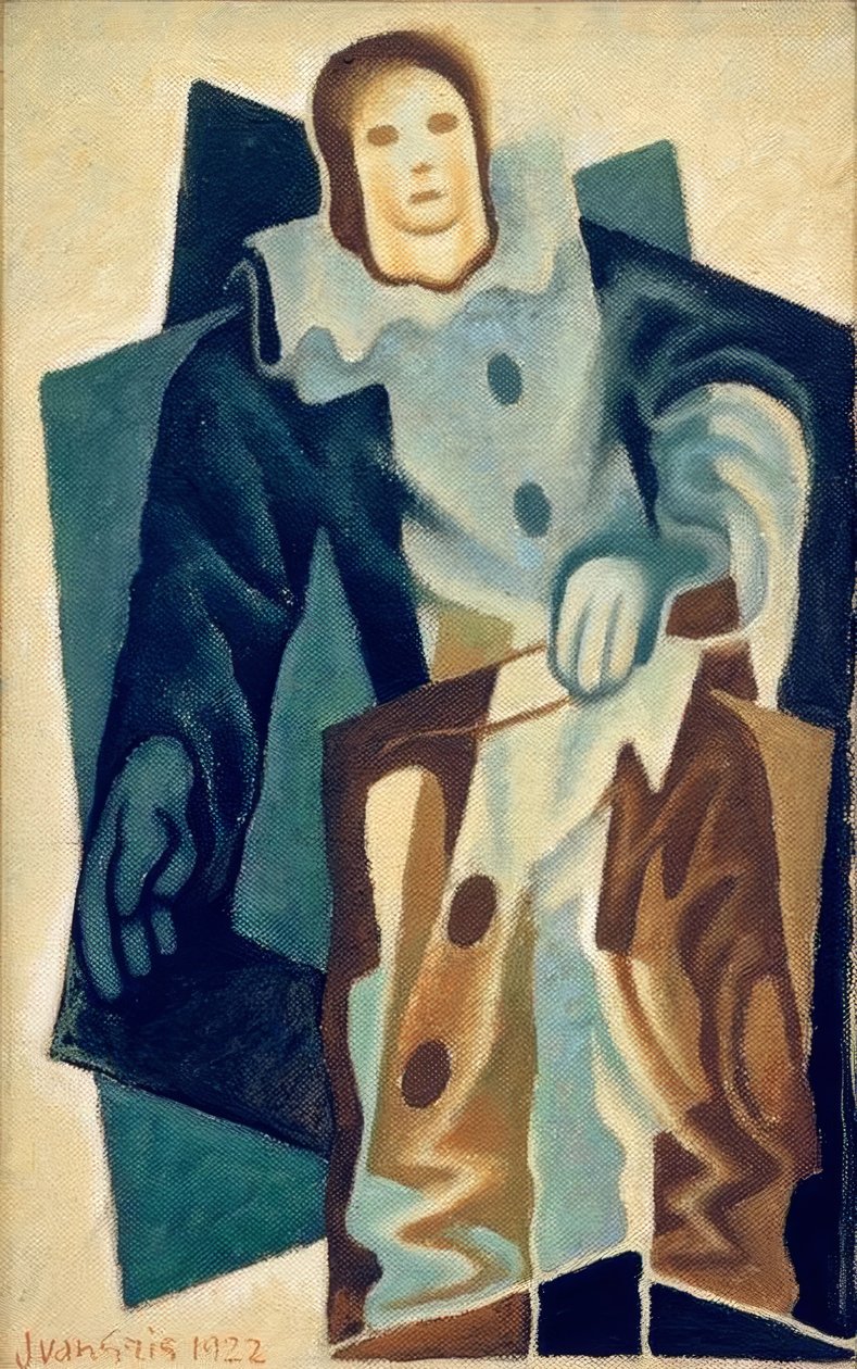 ピエロ 絵画 ウォーキングピエロ アルルカン 絵画 油絵 絵 アート